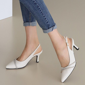 [GIRLS GOOB] Women's Comfortable High Heels, Dress Pointed Toe Stiletto, Pumps, Sandal, Synthetic Leather - Made in KOREA